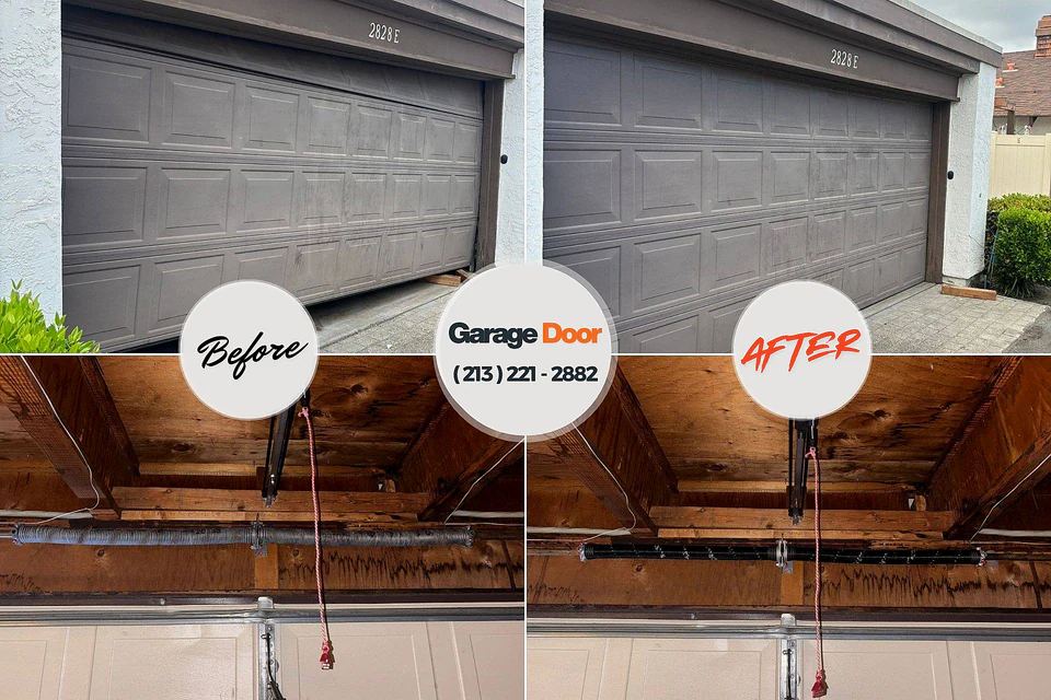 Before and after: garage door repair Gloversville, NY